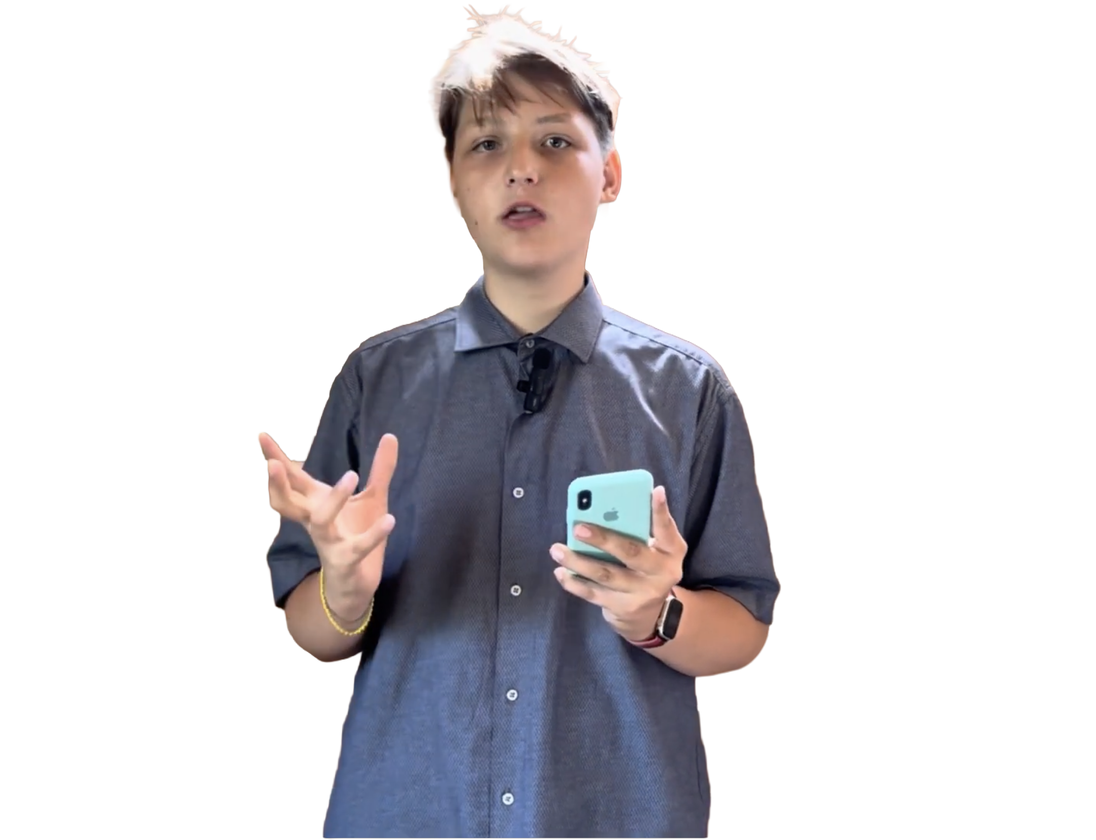 Ivan presenting with an iPhone in 2023